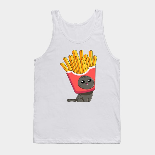 Cat Fries Tank Top by AnishaCreations